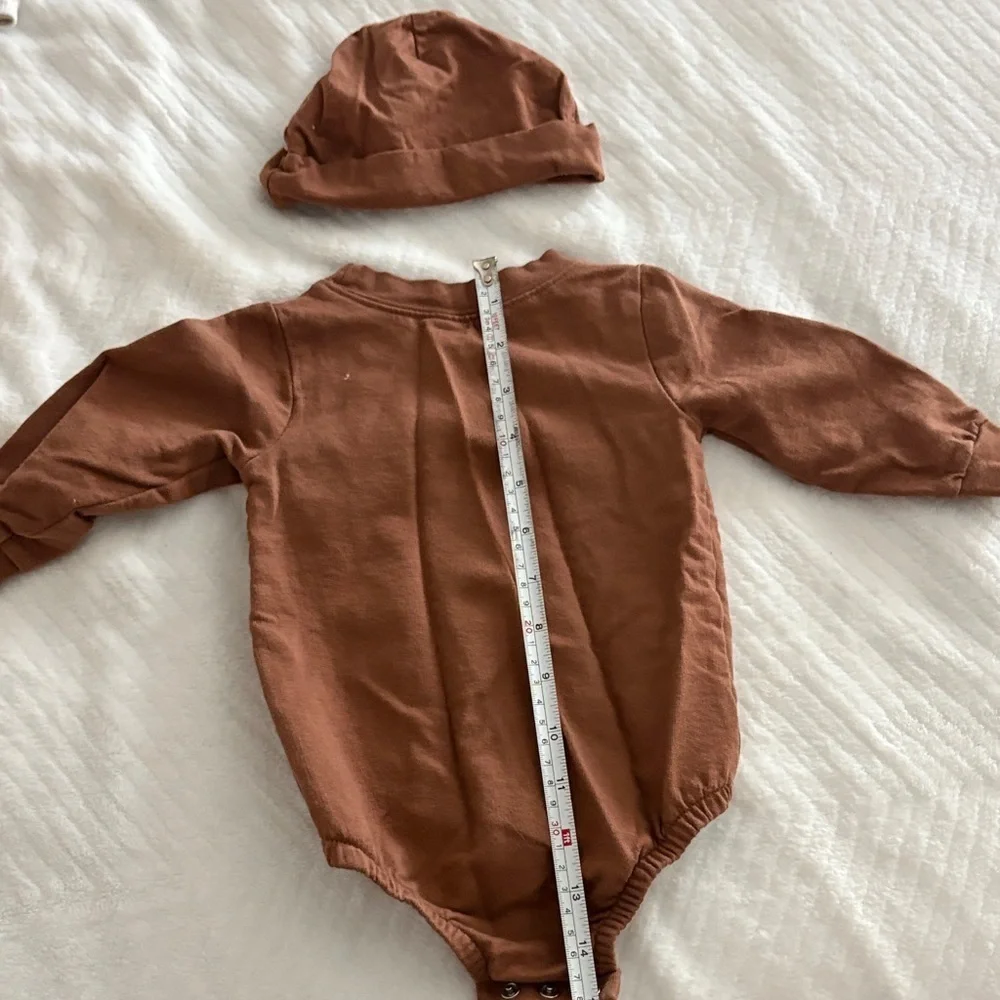 Carter's Brown Football Bodysuit with Cap
